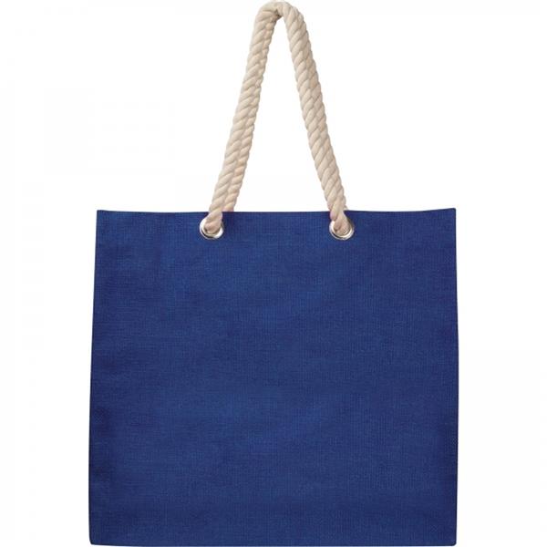 Torba z juty z portfelem MILDRED - niebieski