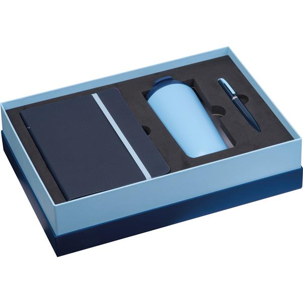 Zestaw notatnik A5, długopis i kubek Ferraghini KAMILA - niebieski