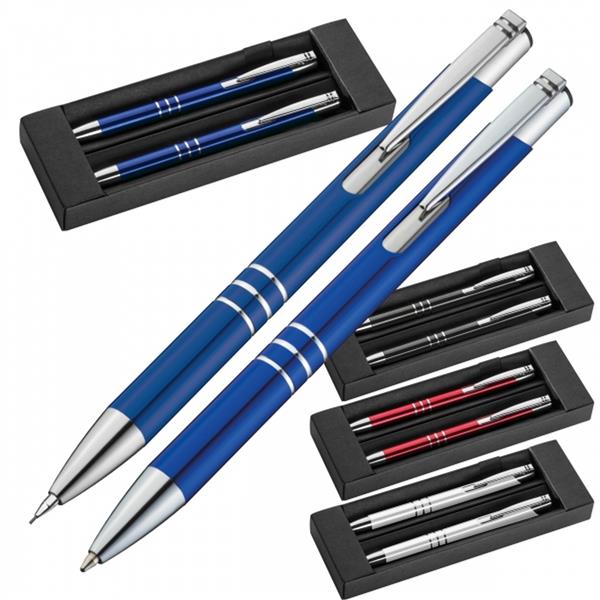 Zestaw piśmienny długopis i ołówek automatyczny KELLY - czarny