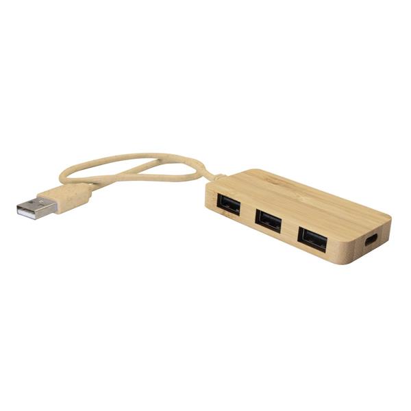 Bambusowy hub USB i USB-C B'RIGHT | Kenzie - V7283-17
