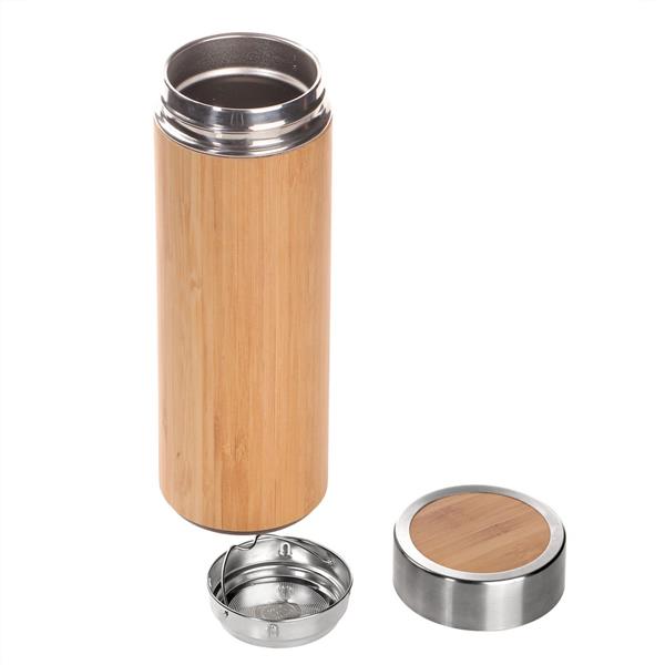 Bambusowy termos 350 ml, posiada sitko zatrzymujące fusy | Christian - V0844-17