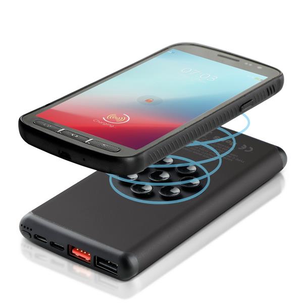 Bezprzewodowy power bank 10000 mAh Mauro Conti z przyssawkami, ładowarka bezprzewodowa 10W | Stef - V4833-03