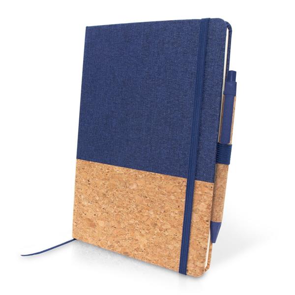 Korkowy notatnik A5 z długopisem | Layla - V0056-04