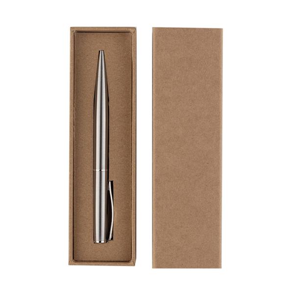 Metalowy długopis w pudełku Silvery, srebrny