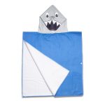 Ponczo-ręcznik z kapturem Sharky, niebieski