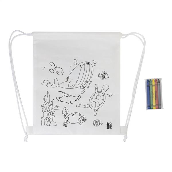 Worek ze sznurkiem do kolorowania RPET, morski Zocolo