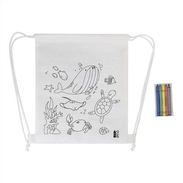 Worek ze sznurkiem do kolorowania RPET, morski Zocolo