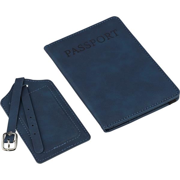 Zestaw podrożny: etui do paszportu i zawieszka do bagażu - VB183-11