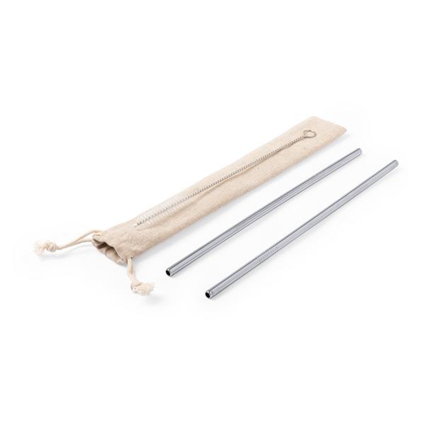 Zestaw słomek wielokrotnego użytku, 2 szt. z czyścikiem | Monim - V8803-32