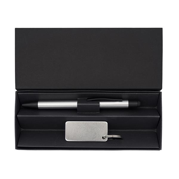 Zestaw upominkowy długopis i brelok Couple, srebrny