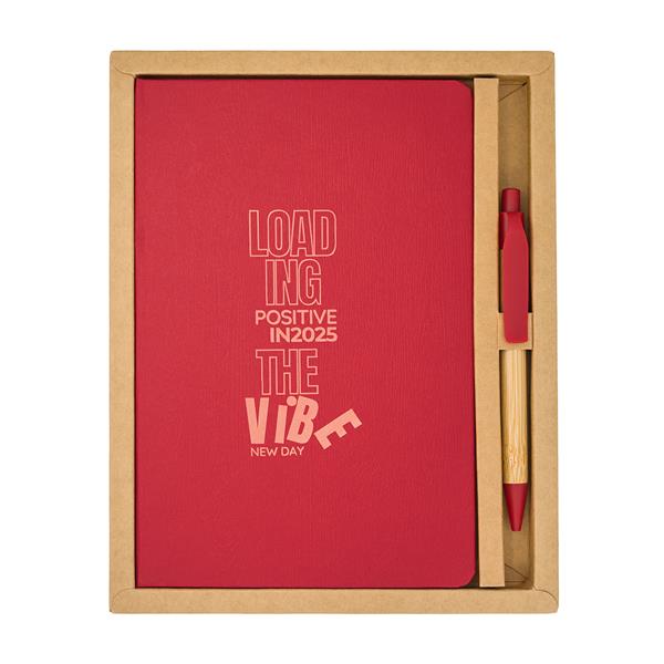 Zestaw upominkowy notes z długopisem Forest, czerwony
