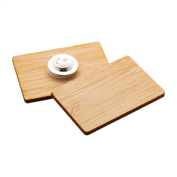 bambusowa przypinka/pins BooBadge