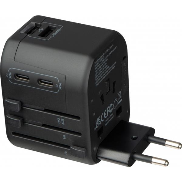 Adapter podróżny MARACENA - czarny