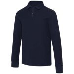 Apollo koszulka polo z zamkiem do połowy i długimi rękawami, uniseks 245 g/m2