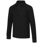 Apollo koszulka polo z zamkiem do połowy i długimi rękawami, uniseks 245 g/m2
