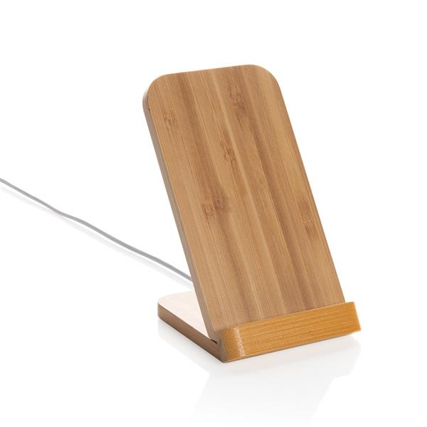 Bambusowa ładowarka bezprzewodowa 5W, stojak na telefon - P308.359
