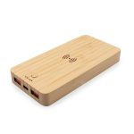 Bambusowy bezprzewodowy power bank 8000 mAh B'RIGHT, ładowarka bezprzewodowa 15W | Benson - V0053-17