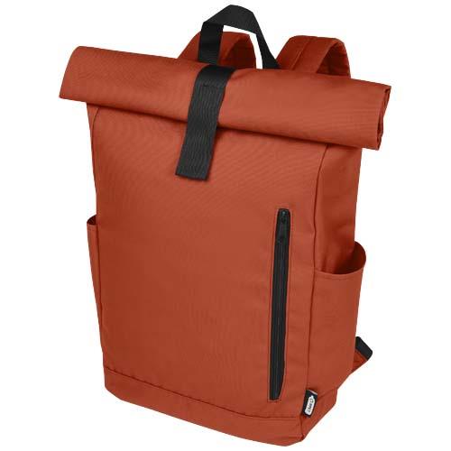 Byron plecak na laptopa 15,6 cala z tworzywa RPET z certyfikatem GRS z zawijanym zamknięciem, 18 l