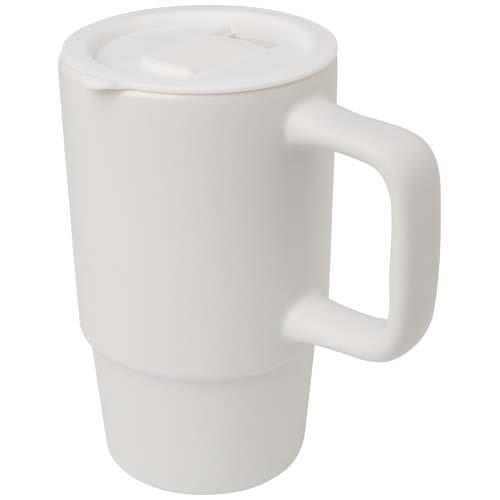 Carter kubek ceramiczny o pojemności 450 ml z plastikową pokrywką