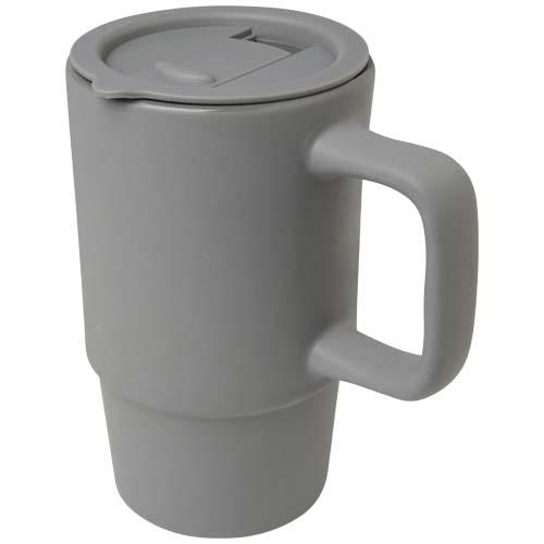 Carter kubek ceramiczny o pojemności 450 ml z plastikową pokrywką