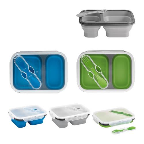 DILL. Lunch Box. Wysuwane hermetyczne pudełko wykonane z silikonu i PP (480 i 760 mL)