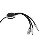 DŁUGI KABEL 5W1 Z PODŚWIETLANYM LOGO, W102TG - czarny