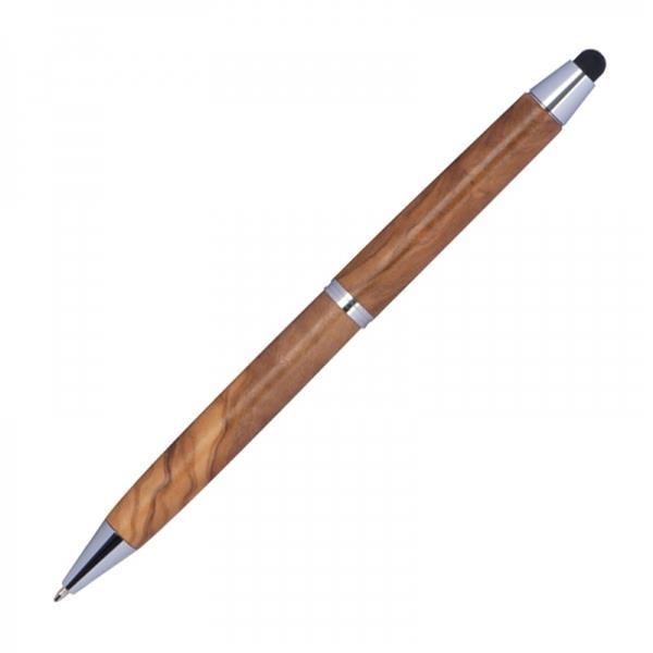 Długopis drewniany touch pen ERFURT - beżowy