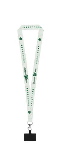 EPSOM. ZESTAW Smycz SUBLIMATION Long II (20 mm) z poliestru z recyklingu (100% rPET) z karabińczykiem spustowym o długości 20 mm i uchwytem na telefon komórkowy