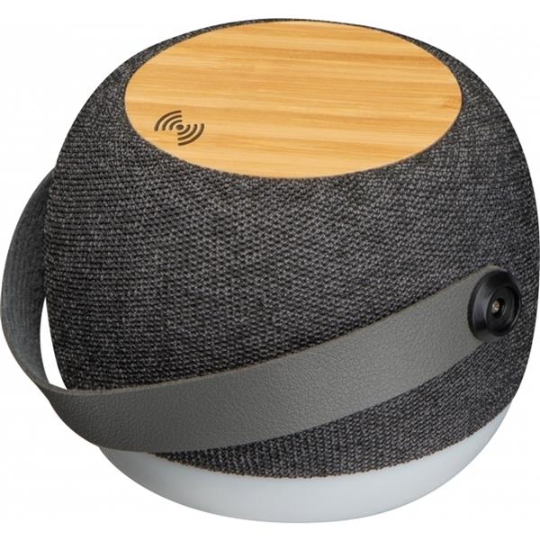 Głośnik bluetooth z ładowarką indukcyjną rPET PIACENZA - ciemnoszary