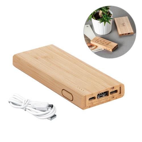 KOHN. Power bank 5.000 mAh z bambusa