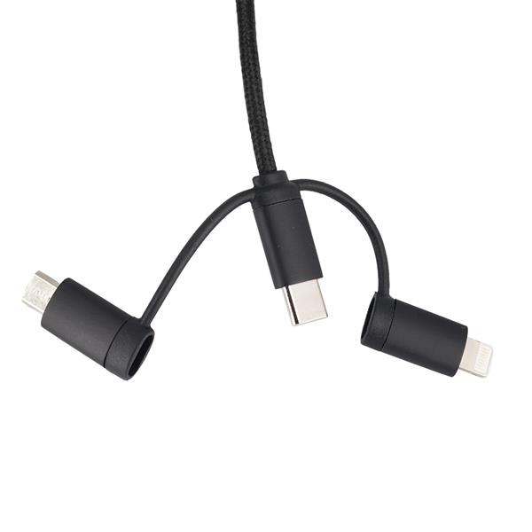 Kabel 4w1 z podświetlanym logo, LH-ZM02 - czarny