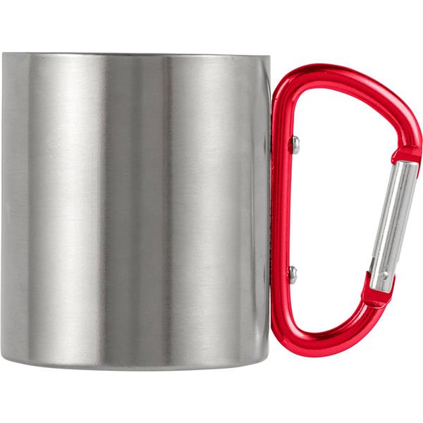 Metalowy kubek 185 ml z karabińczykiem - V0646-05
