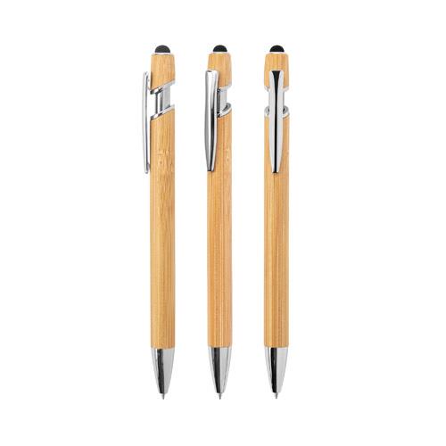NEIL BAMBOO. Długopis bambusowy z chromowanymi detalami aluminiowymi