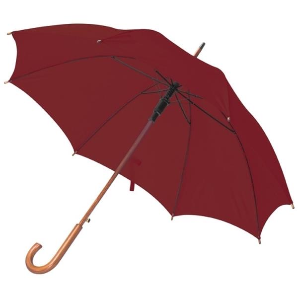 Parasol automatyczny drewniany O105 cm NANCY - bordowy