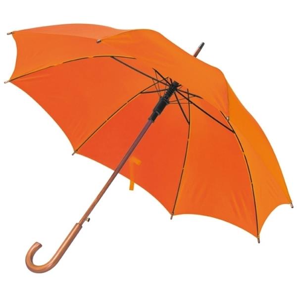 Parasol automatyczny drewniany O105 cm NANCY - pomarańczowy