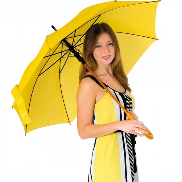Parasol automatyczny drewniany O105 cm NANCY - żółty