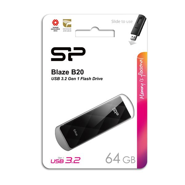 Pendrive B20, 64GB 3.0 Silicon Power - czarny