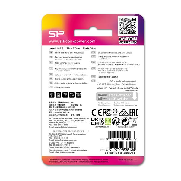 Pendrive Jewel J80, 32GB 3.0 Silicon Power - szary