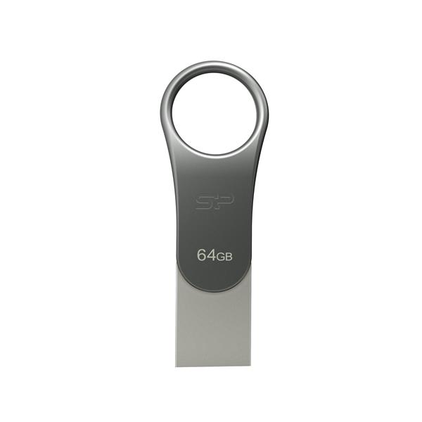 Pendrive z wejściem USB typu C Mobile C80, 64GB 3.2 Silicon Power - szary