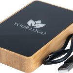 Power bank z podświetlanym logo 5000 mAh - beżowy