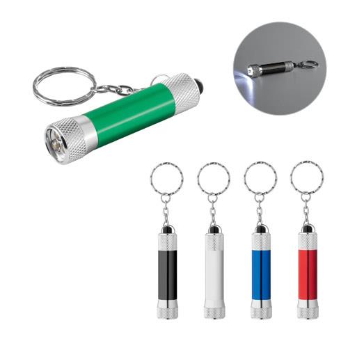 RE-LERGAN. Aluminiowy brelok do kluczy (92% z recyklingu) z latarką LED z 3 diodami