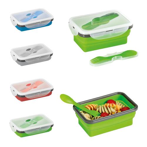 SAFFRON. Lunch Box. Wysuwane hermetyczne pudełko wykonane z silikonu i PP 640 mL
