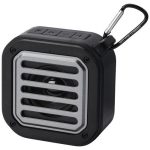 Solo plastikowy głośnik solarny Bluetooth® IPX5 o mocy 3 W z karabińczykiem wykonany z tworzywa pochodzącego z recyklingu z c