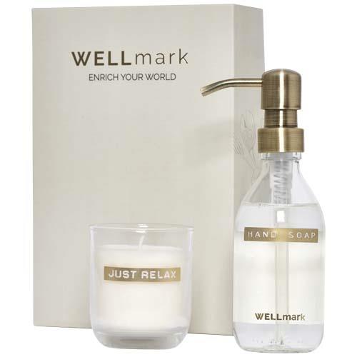 Wellmark Discovery dozownik mydła w płynie o pojemności 250 ml i zestaw świec zapachowych 150 g