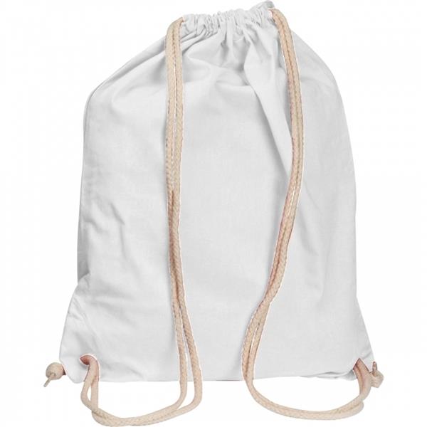 Worek sportowy bawełniany 140 g/m2 CARLSBAD - biały