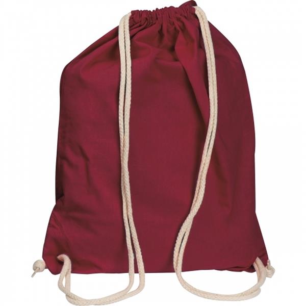 Worek sportowy bawełniany 140 g/m2 CARLSBAD - bordowy
