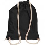 Worek sportowy bawełniany 140 g/m2 CARLSBAD - czarny