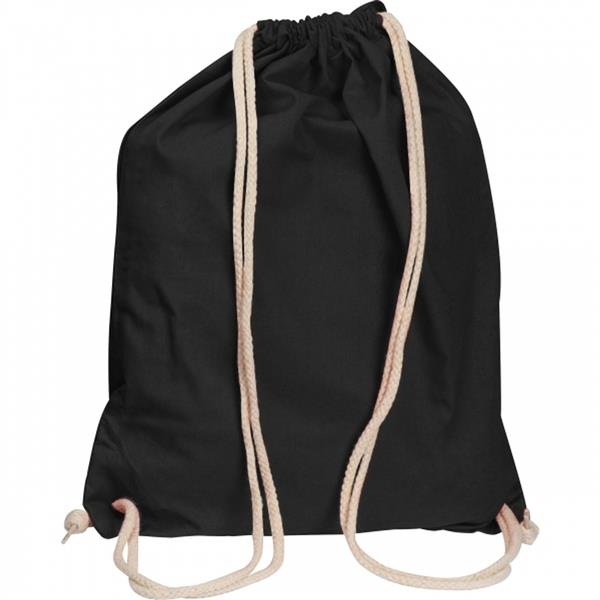 Worek sportowy bawełniany 140 g/m2 CARLSBAD - czarny
