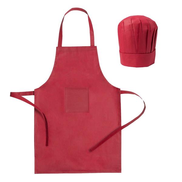 Zestaw małego kucharza, fartuch kuchenny i czapka kucharska, rozmiar dziecięcy - V9542-05