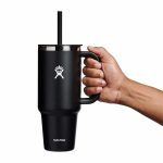 1183 ML TRAVEL TUMBLER CLEAR LID BLACK